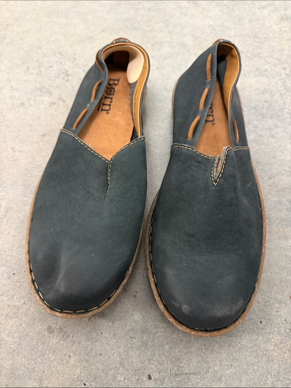 Born Men's Slip-On Loafers in Dark Gray Nubuck